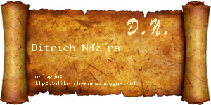 Ditrich Nóra névjegykártya