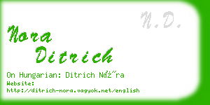 nora ditrich business card